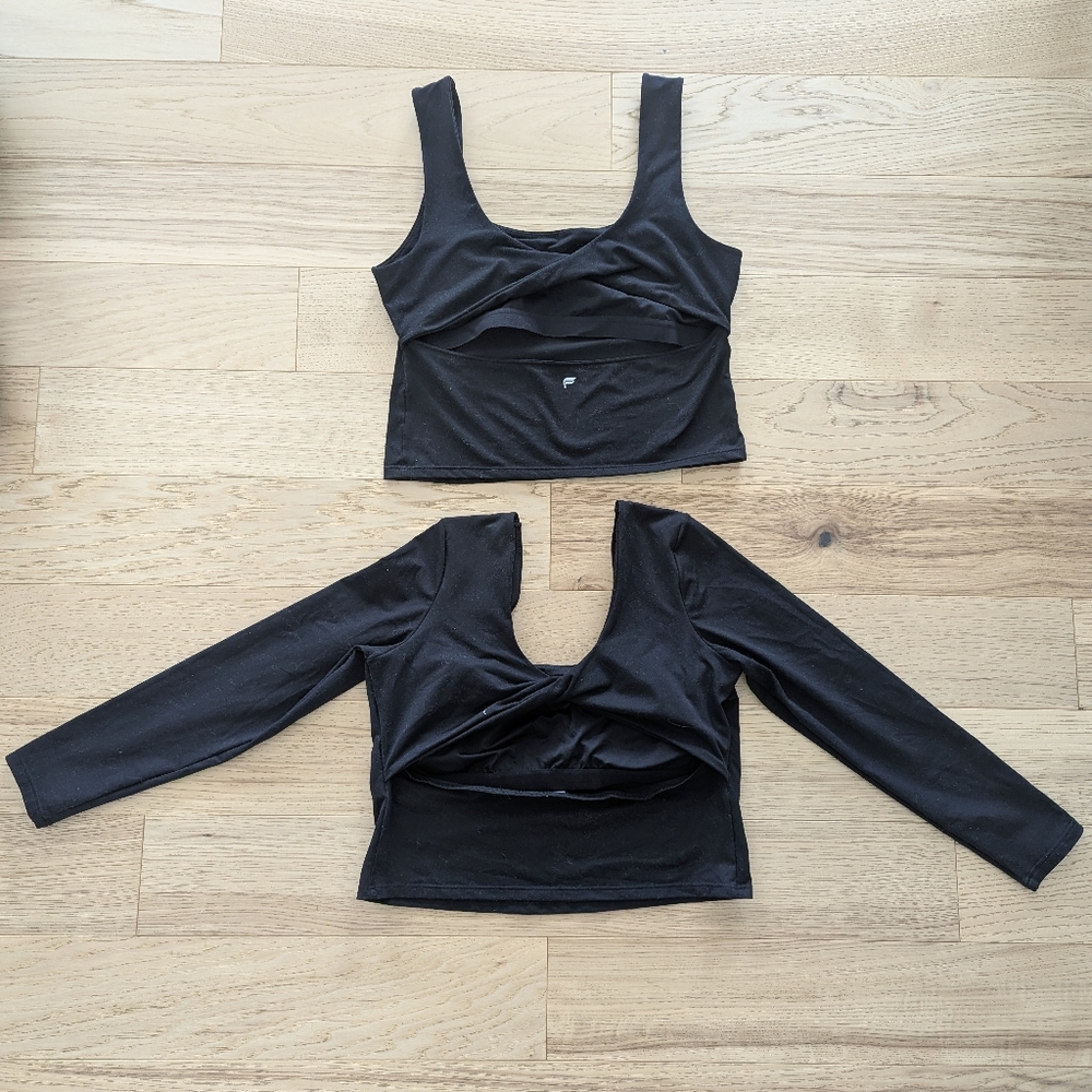 2 x Fabletics XL Oasis Twist Tops Black - Picture 5 of 11